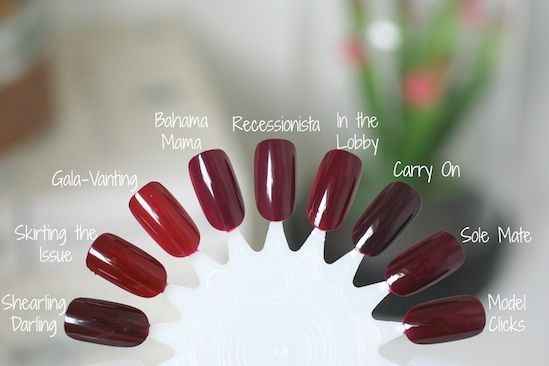 Essie burgundy shades