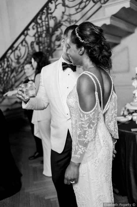 black and white wedding photo