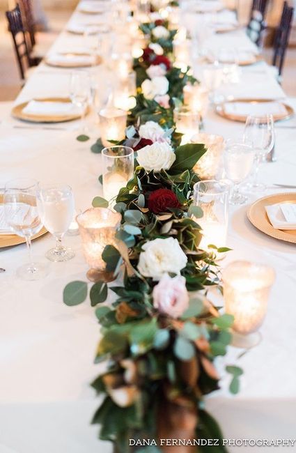Burgundy centerpieces