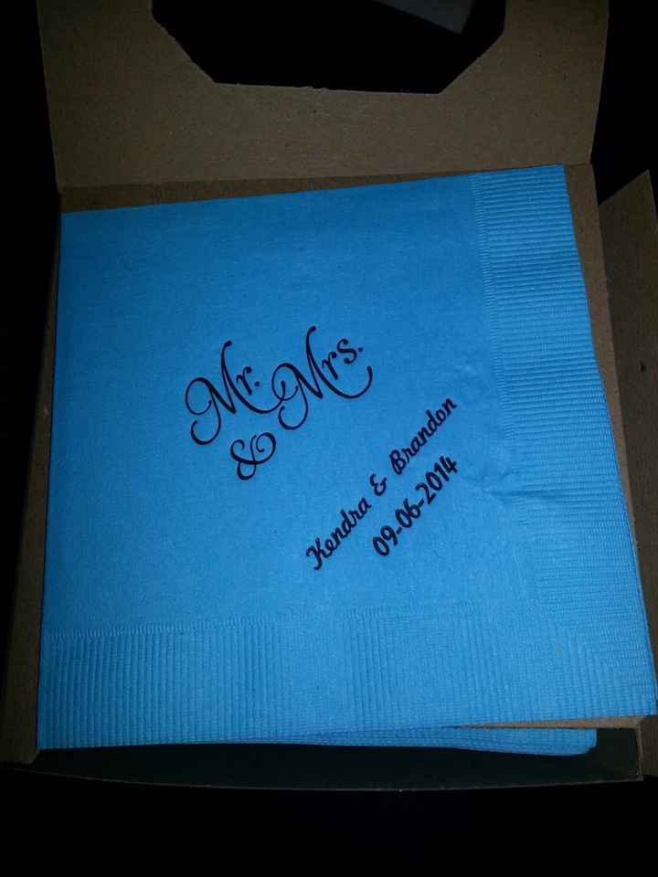 Anyone else get their personalized napkins from theknot yesterday? (pic)