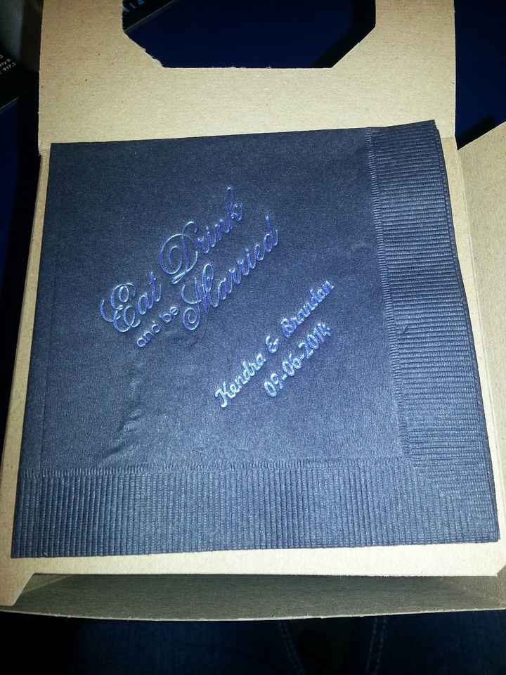 Anyone else get their personalized napkins from theknot yesterday? (pic)