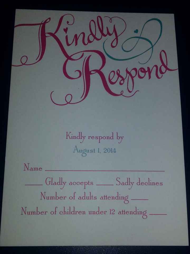 Please show me your RSVP cards!