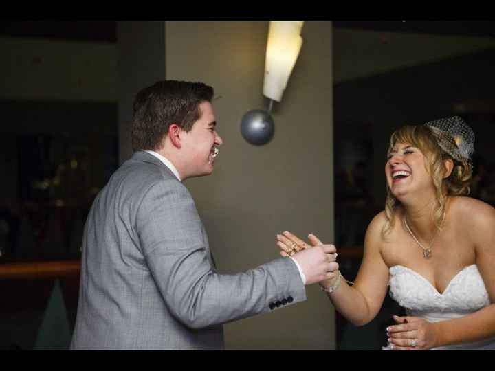 Cake smashed in the face?