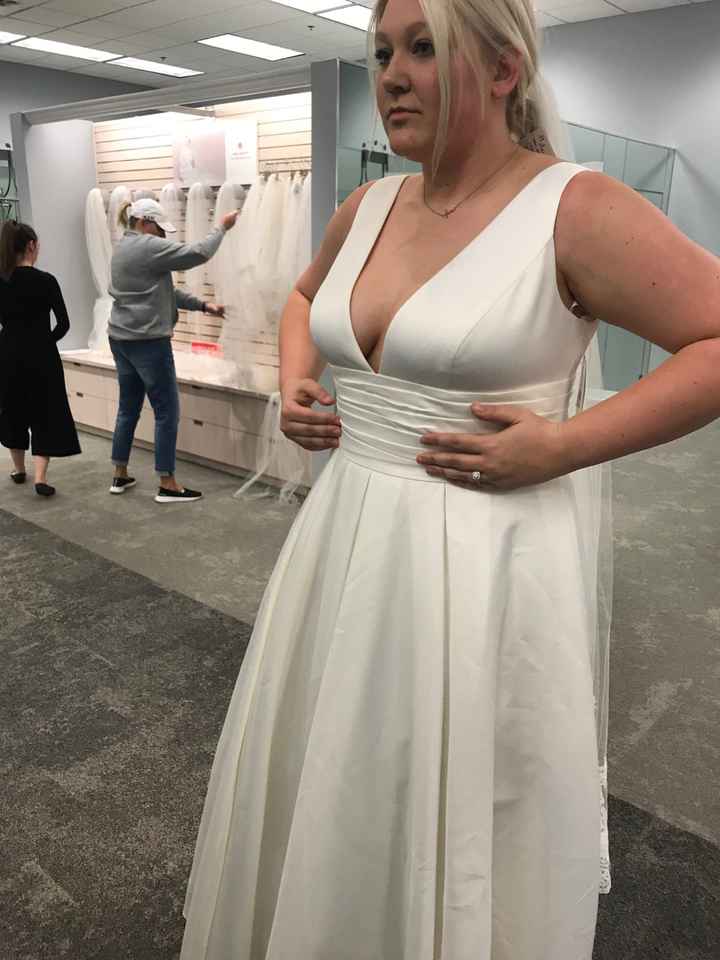 Adding sleeves to a satin wedding dress - 1