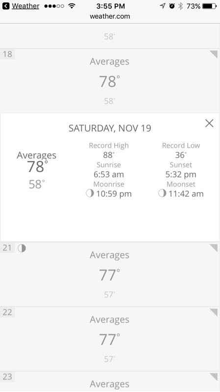 Just for fun: Post a screenshot of the weather forecast for your wedding day!
