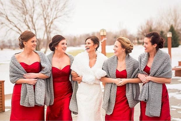 Warm bridesmaid shawls for winter wedding? 1