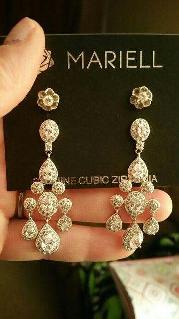 Earrings came! Any brides wearing or wore 2 earrings?