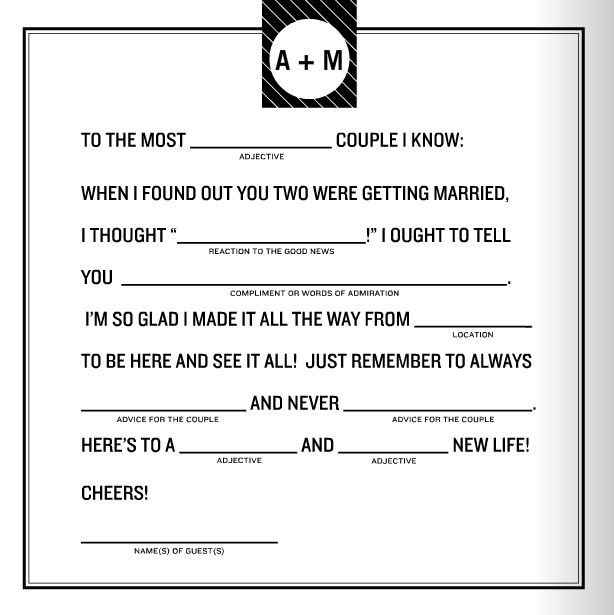 Mad Lib type wedding book...thoughts?