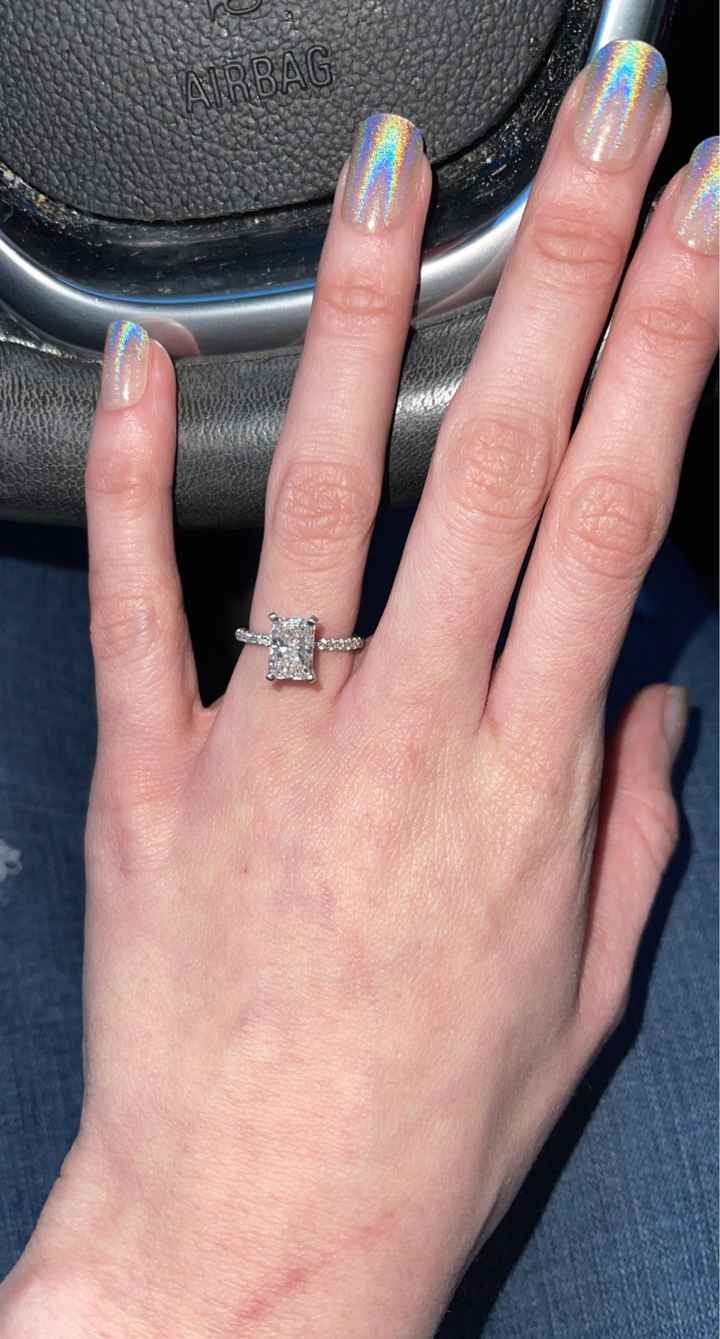 Need wedding band ideas for my pave radiant engagement ring! - 1