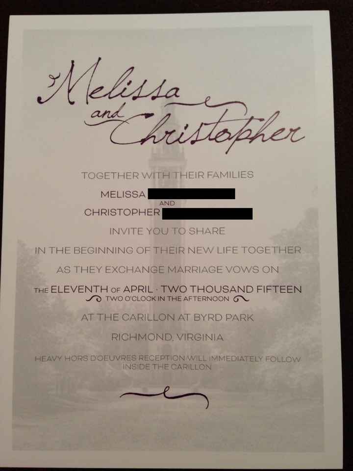 Invites are in and it's a great afternoon!