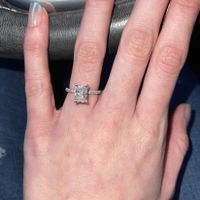 Need wedding band ideas for my pave radiant engagement ring! - 1