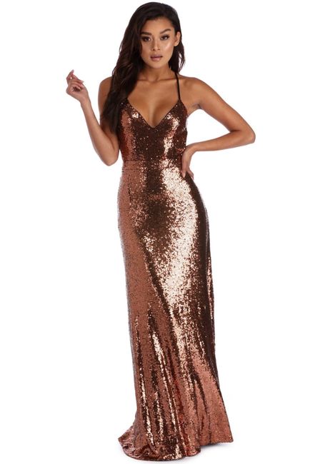Copper/dark Rose Gold Bridesmaid Dress help - 1