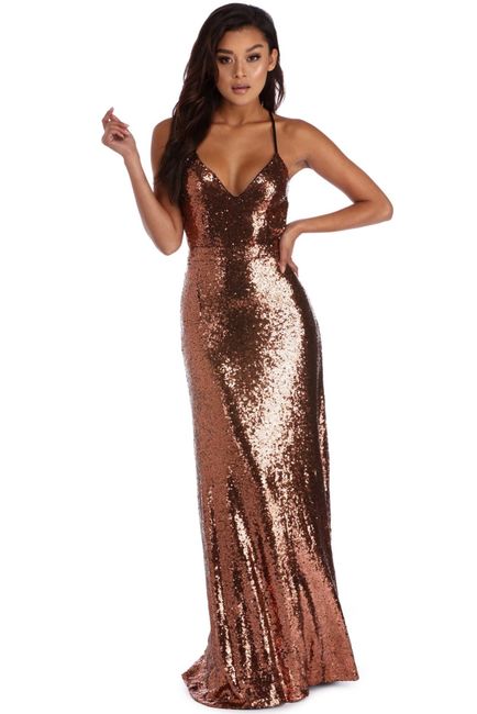 Copper/dark Rose Gold Bridesmaid Dress help 1