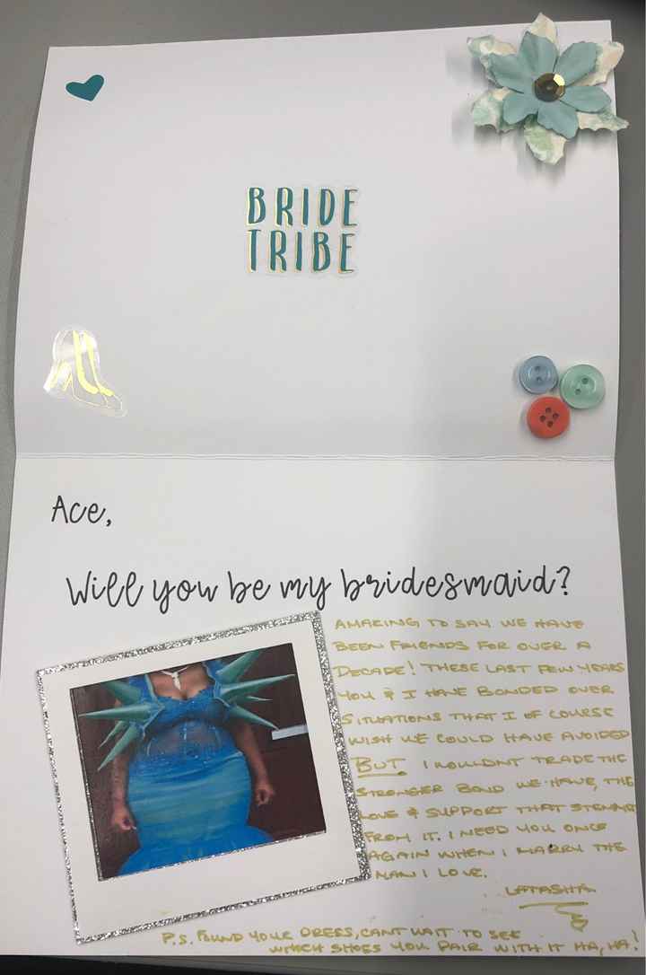 How did you ask your bridesmaids to be your bridesmaids? - 2