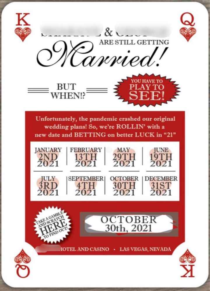 Finalized our “change The Date” cards - 1