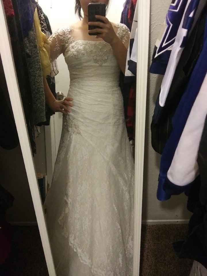Adding sleeves on a strapless wedding dress? - 4