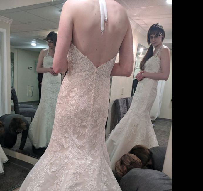 Altering strapless sweetheart dress to halter 4