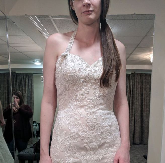 Altering strapless sweetheart dress to halter 5