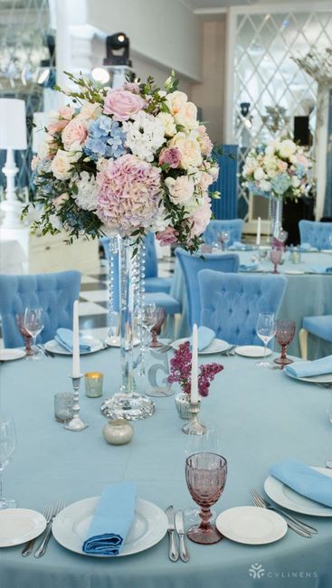 Blush and dusty blue wedding flowers - 1