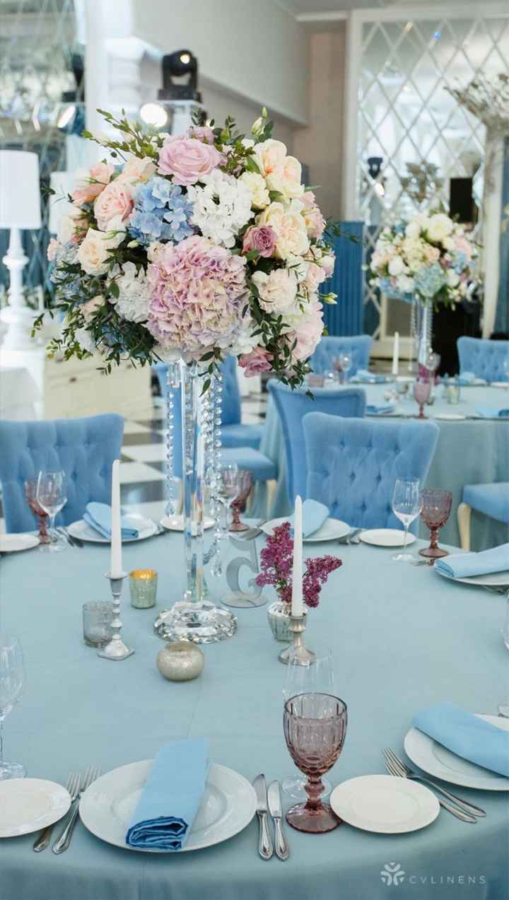 Blush and dusty blue wedding flowers - 1