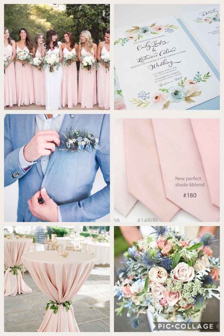 Blush and dusty blue wedding flowers - 2