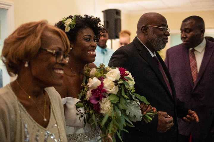Mom, me and dad walking down the aisle! 