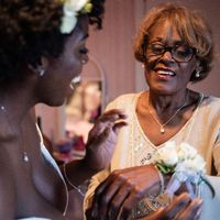 me and my mom putting on her corsage