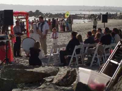 beach wedding no chairs