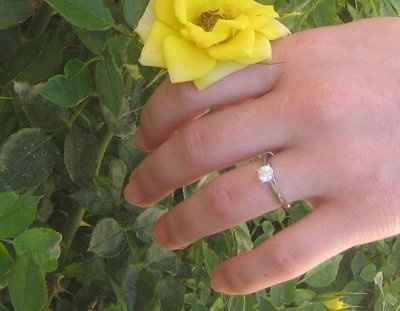 23 small diamonds, and one bigger diamond... I LOVE IT. Lets see some rings my fellow brides.