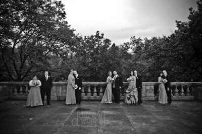 Bridesmaids Wearing Different Styles of Dresses