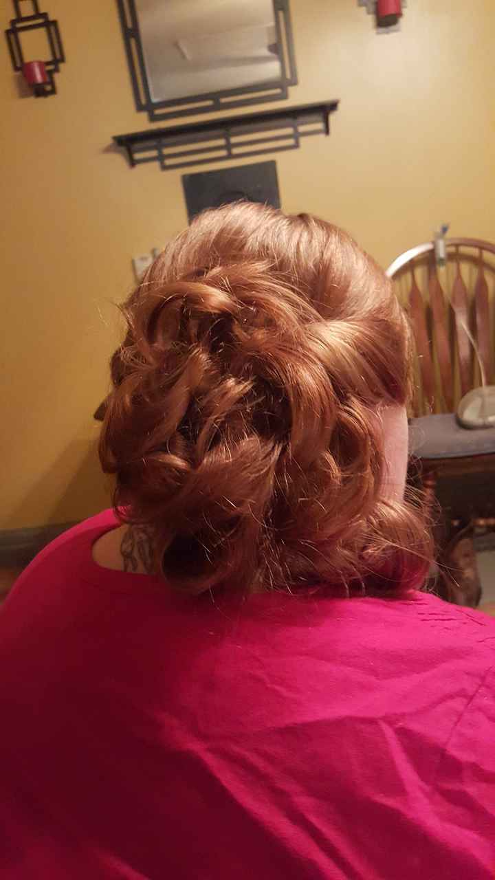 My mom did a trial run on my hair.