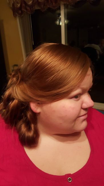 My mom did a trial run on my hair.