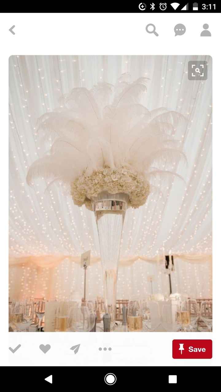 Ostrich feather centerpieces