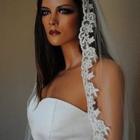 Lace veil with taffeta dress?