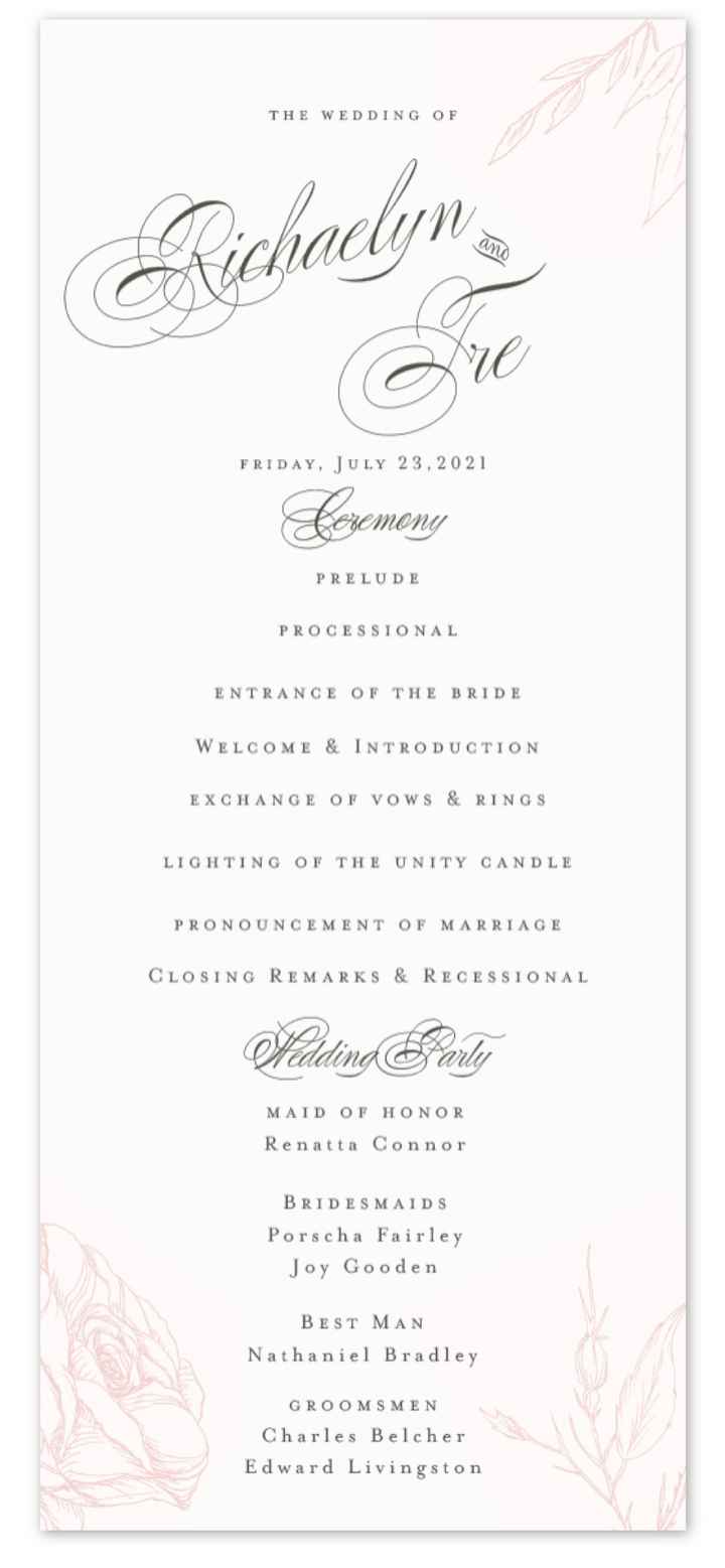 Wedding programs - 1