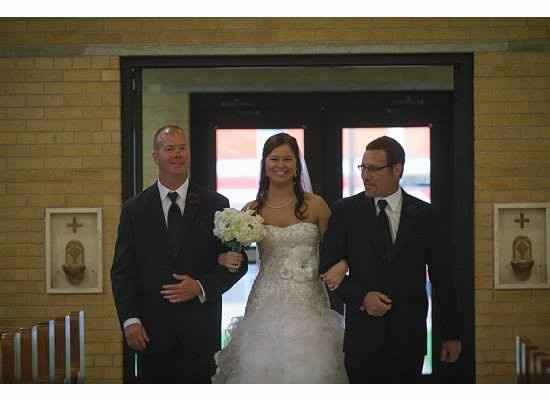 Graceful way to walk aisle with both dads?