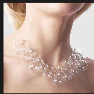 Floating "bubble style" pearl necklace