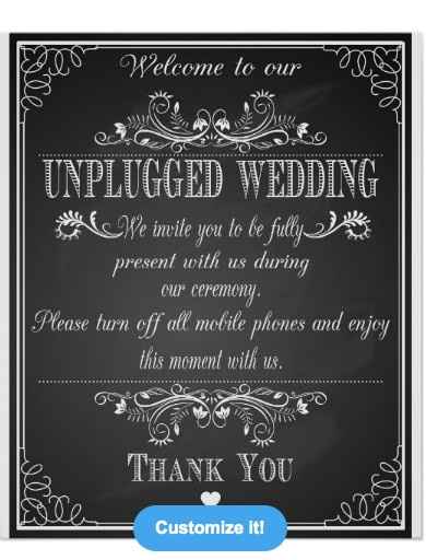 Unplugged ceremony & signs?