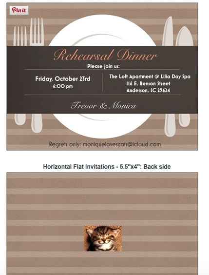 Rehearsal dinner invitation?
