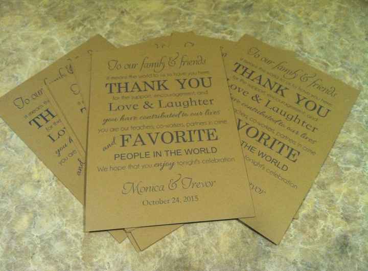 Anyone using rack cards as wedding programs?