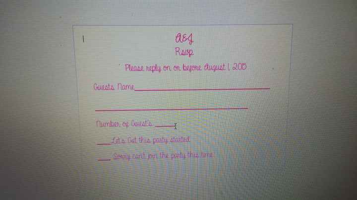 My Rsvp Word and Font opinions please