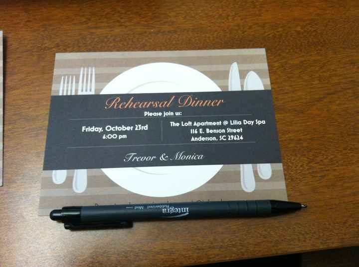 My rehersal dinner invitations came in today from Vistaprint