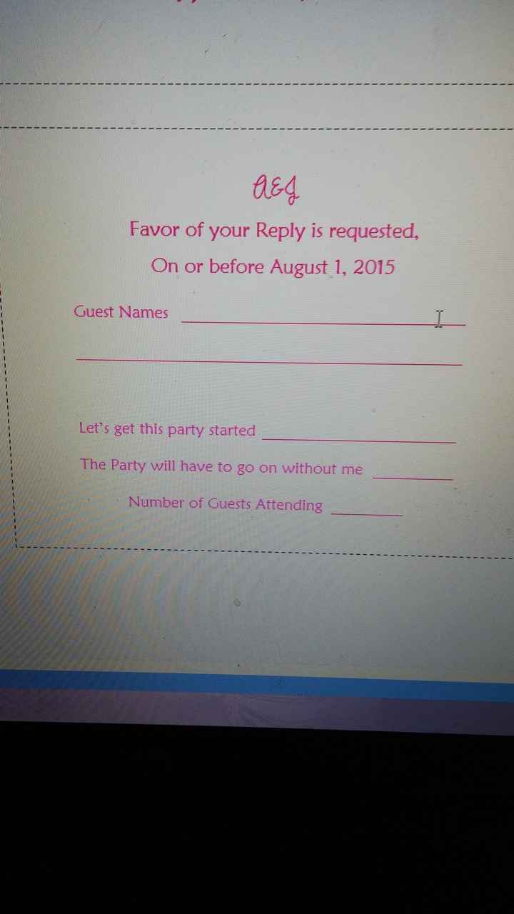 My Rsvp Word and Font opinions please