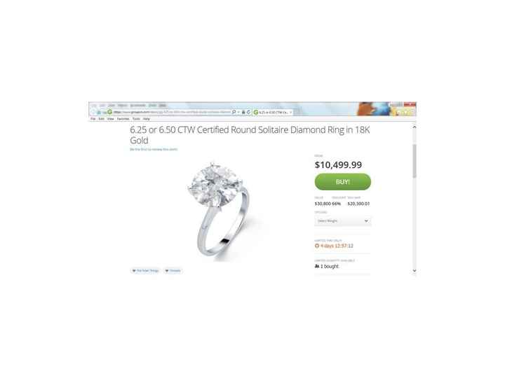 Anyone seen the 6 carat diamond ring on Groupon today-not a joke