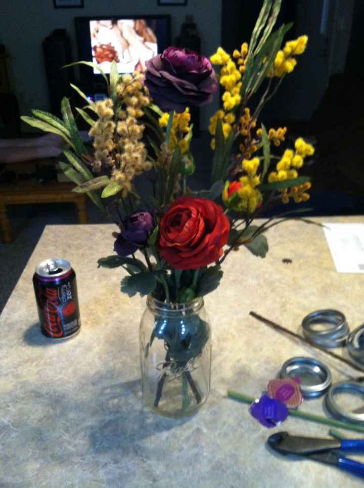 Flowers for our wedding arch...a quick mock-up