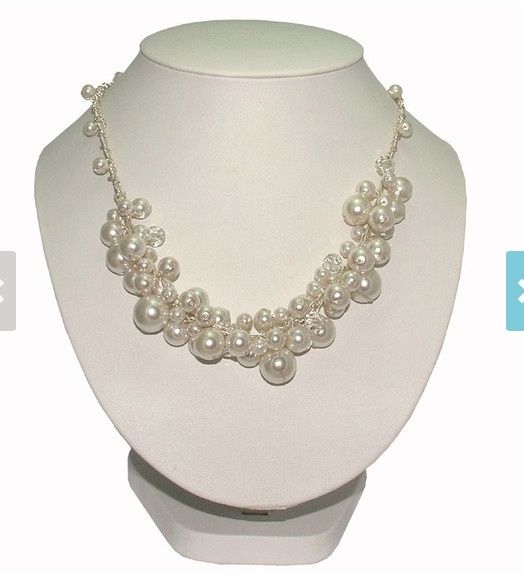 Floating "bubble style" pearl necklace
