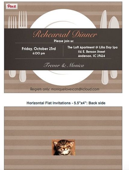 Rehearsal dinner invitation?