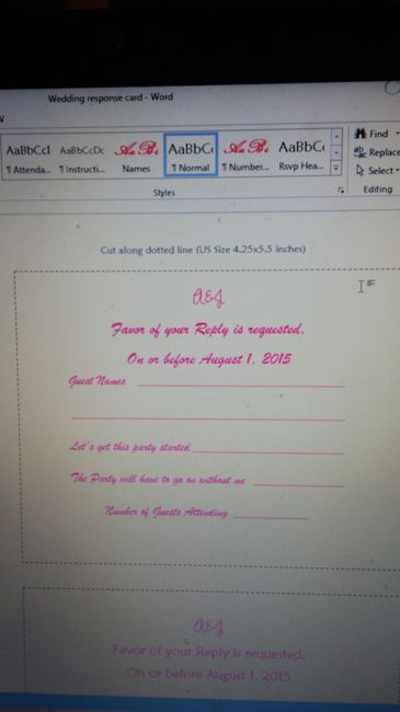 My Rsvp Word and Font opinions please