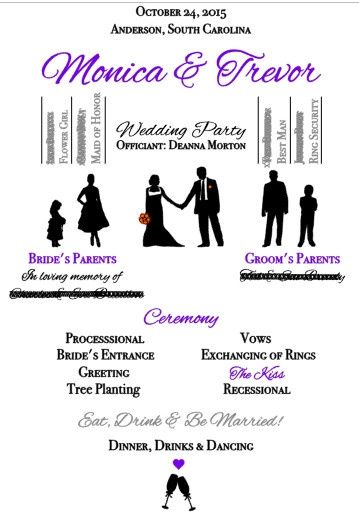 I have been working on a mock-up for our wedding program-need opinions (colors changed)