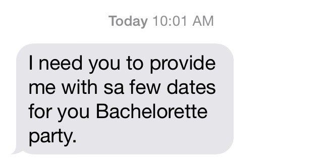 So, I got this text from my MOH this morning....
